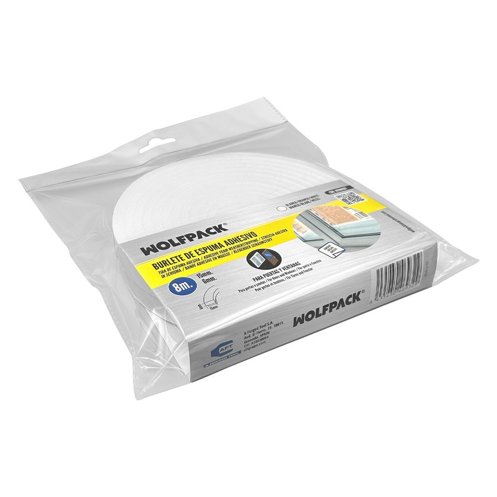 Burlete Espuma 8 m, x 6 mm, x 15 mm, al por Mayor | Almacén de Ferretería