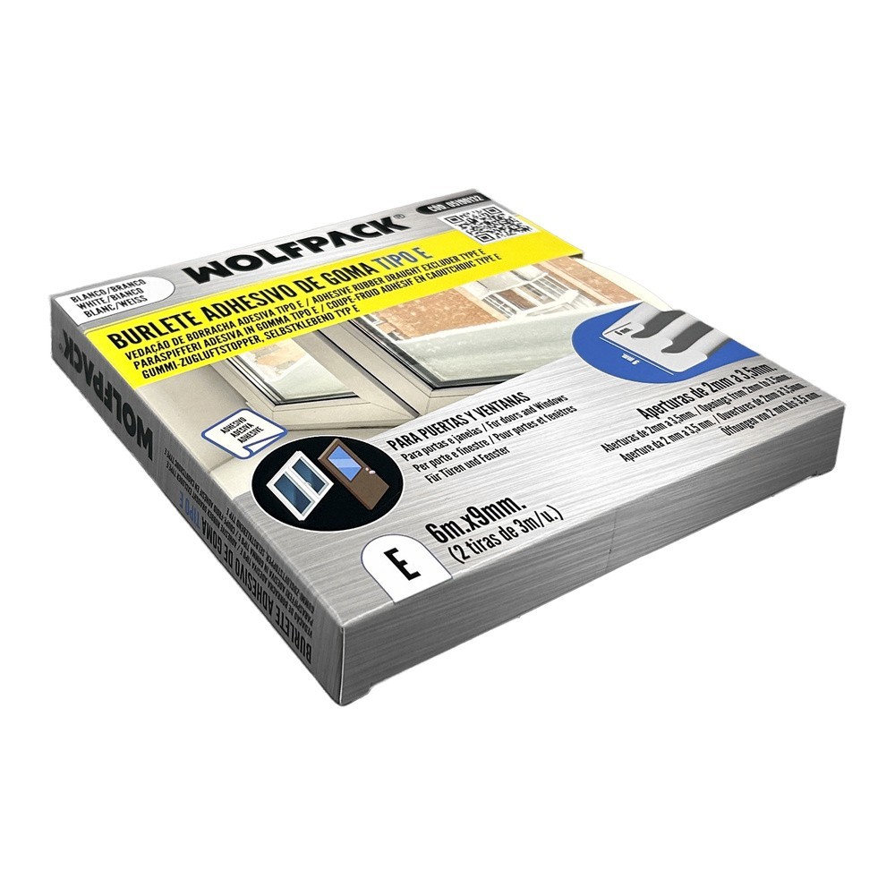 Burlete Elástico "E" 6 m, x 9 mm, Blanco al por Mayor | Almacén de Ferretería