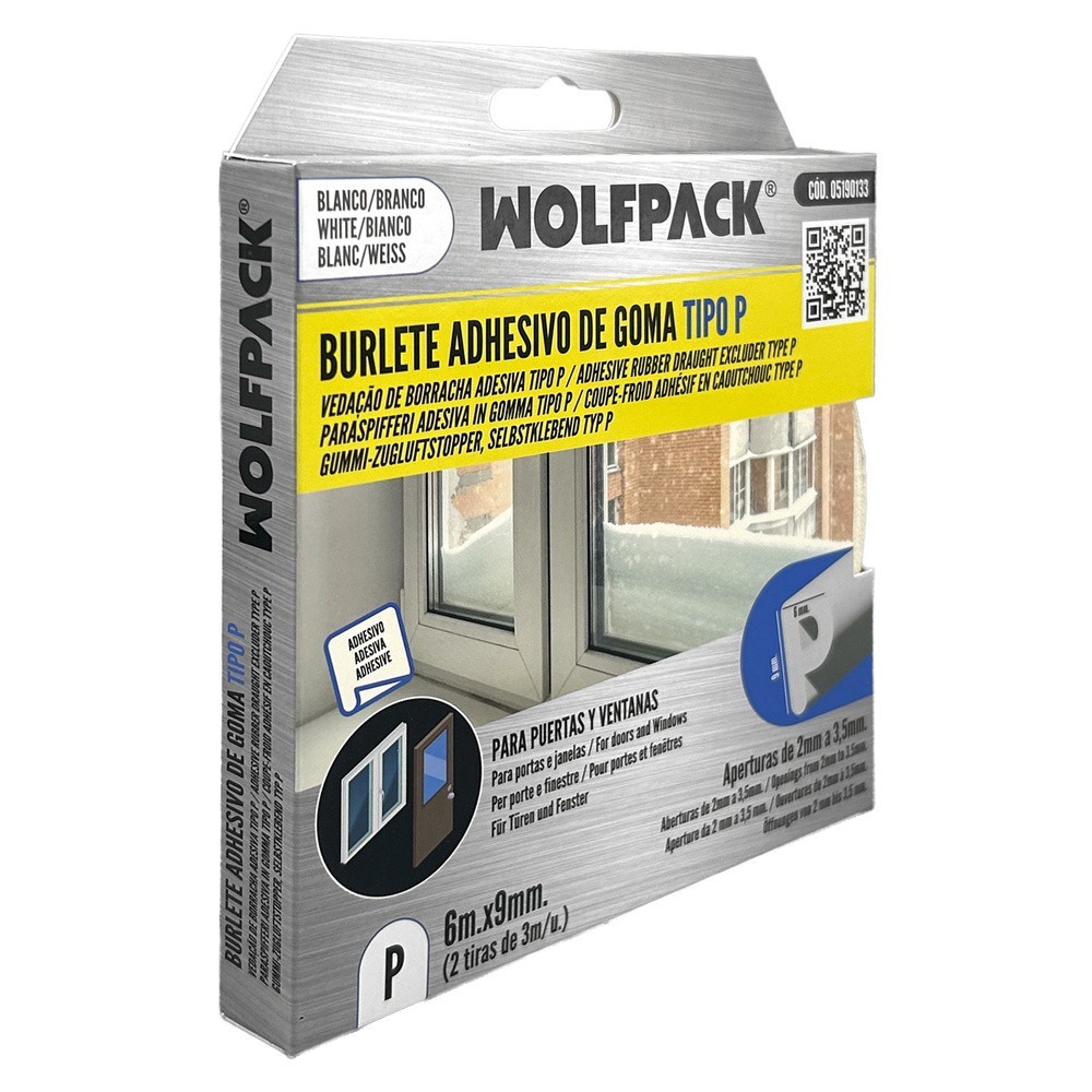 Burlete Elástico "P" 6m, x 9mm, Blanco al por Mayor | Almacén de Ferretería