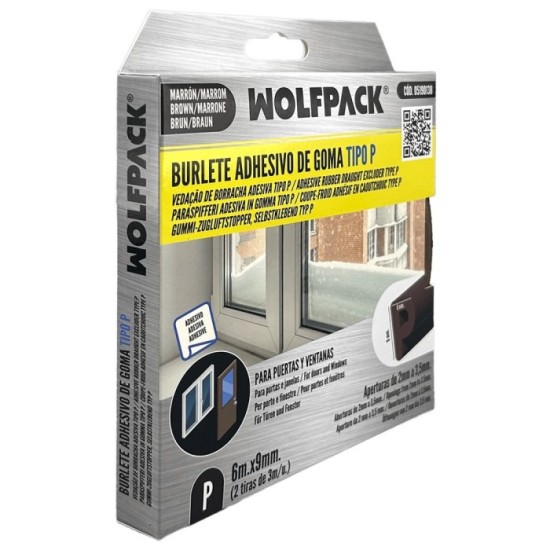 Burlete Elástico "E" 6 m, x 9 mm, Marrón al por Mayor | Almacén de Ferretería