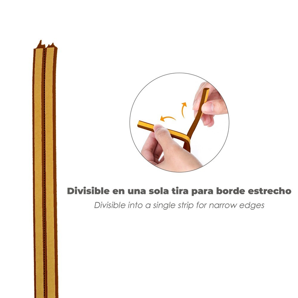 Burlete Elástico "E" 6 m, x 9 mm, Marrón al por Mayor | Almacén de Ferretería