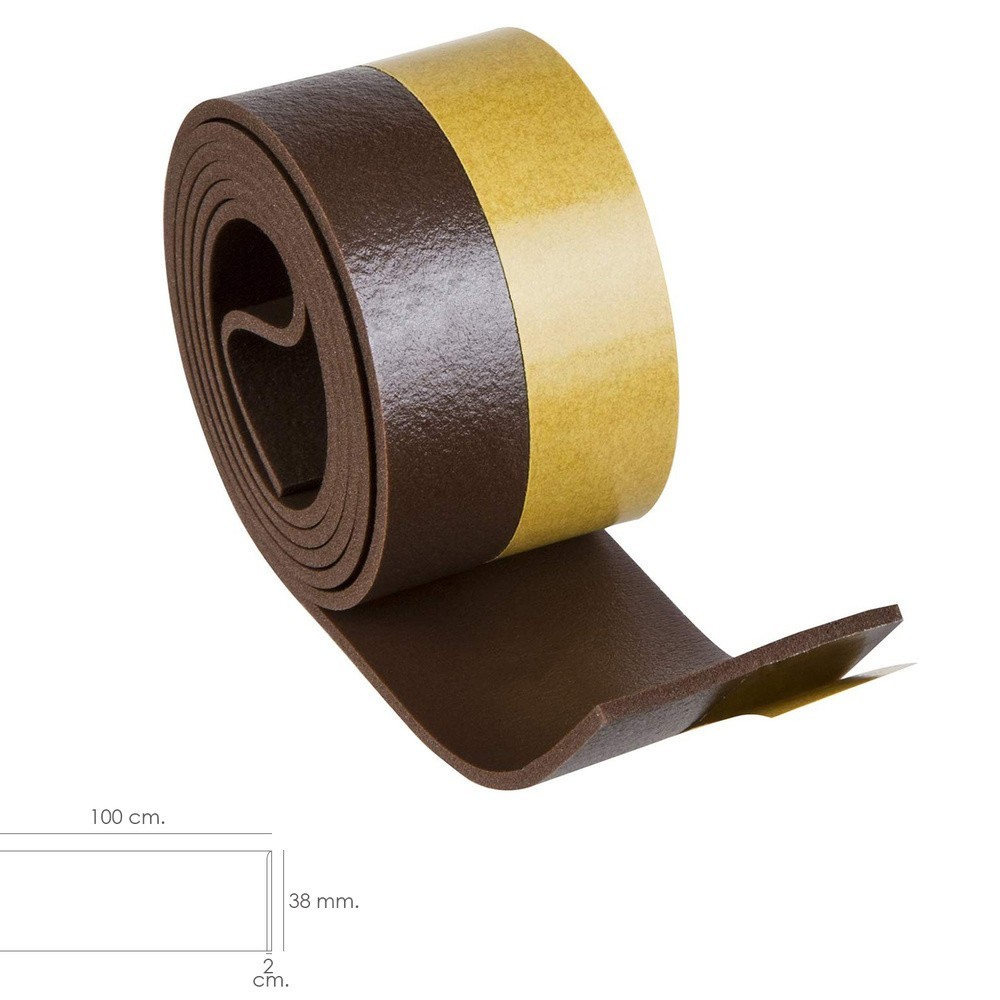 Burlete Umbral Autoadhesivo PVC Flexible Marron al por Mayor | Almacén de Ferretería