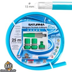 Manguera Tricotada No Torsion Blue Ø 15 mm, Rollo 25 metros, Con Accesorios,  Manguera Anti Torsion, Manguera Sin Dobleces,