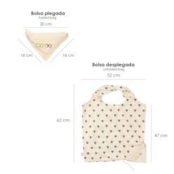 Bolsa Compra Algodon Organico 100% Plegable 52x47 cm,