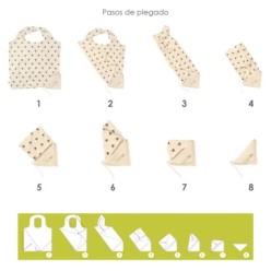 Bolsa Compra Algodon Organico 100% Plegable 52x47 cm,