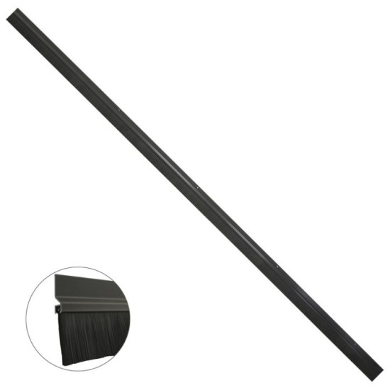 Burlete Para Puertas De Garaje Aluminio Negro Con Cepillo 2,5 m, Cepillo De Puerta, Burlete Garaje, Burlete Cepillo Cochera al p