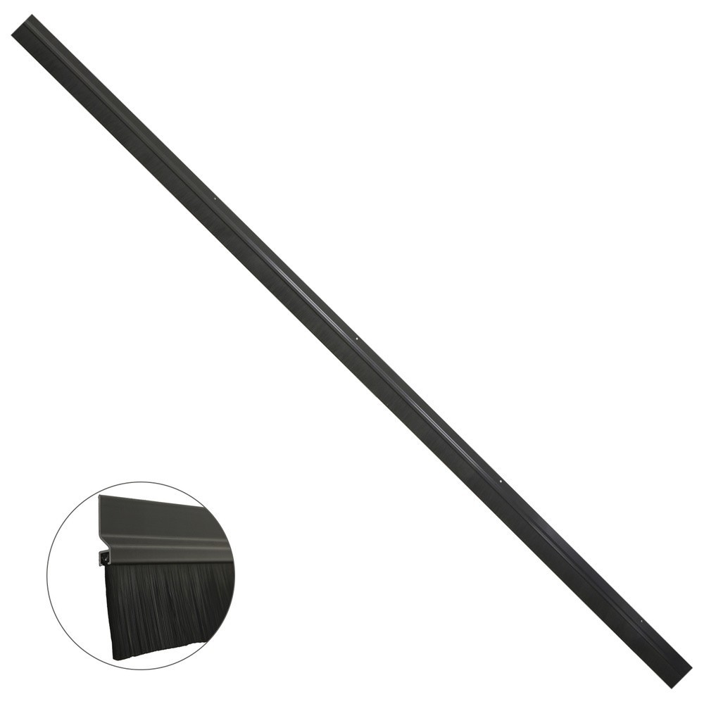Burlete Para Puertas De Garaje Aluminio Negro Con Cepillo 2,5 m, Cepillo De Puerta, Burlete Garaje, Burlete Cepillo Cochera al p