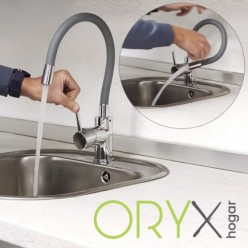 Grifo Monomando Fregadero Flexible Caño Alto, Grifo De Cocina Flexible Caño Alto,Cartucho ceramico Ø 35 mm,