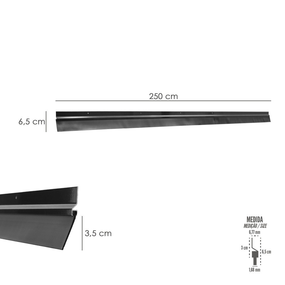 Burlete Para Puertas De Garaje Aluminio Negro Con Goma 2,5 m, Perfil Bajo Cochera Cepillo De Puerta, Burlete Garaje al por Mayor