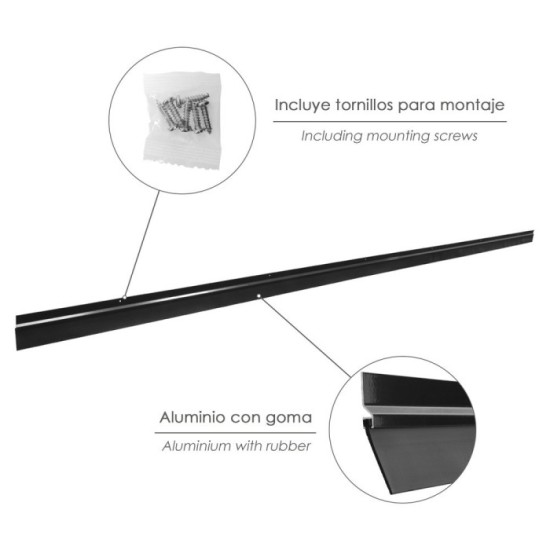 Burlete Para Puertas De Garaje Aluminio Negro Con Goma 2,5 m, Perfil Bajo Cochera Cepillo De Puerta, Burlete Garaje al por Mayor