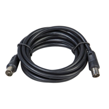 ProlongaciónTV Video Macho-Macho 2 metros / Ø 9,5 mm, Con Adaptador Macho-Hembra Color Negro