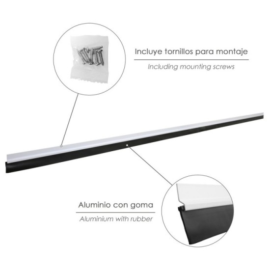 Burlete Para Puertas De Garaje Aluminio Blanco Con Goma 2,5 m, Perfil Bajo Cochera Cepillo De Puerta, Burlete Garaje al por Mayo