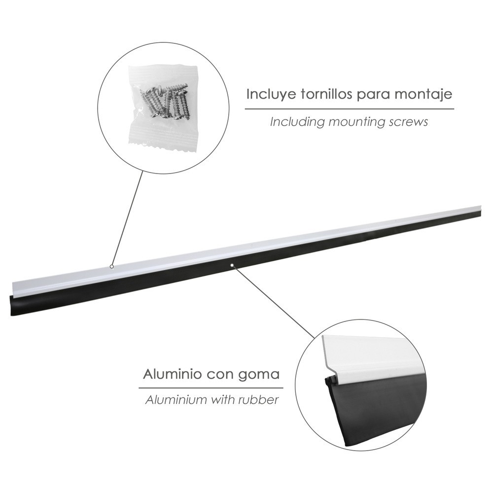 Burlete Para Puertas De Garaje Aluminio Blanco Con Goma 2,5 m, Perfil Bajo Cochera Cepillo De Puerta, Burlete Garaje al por Mayo