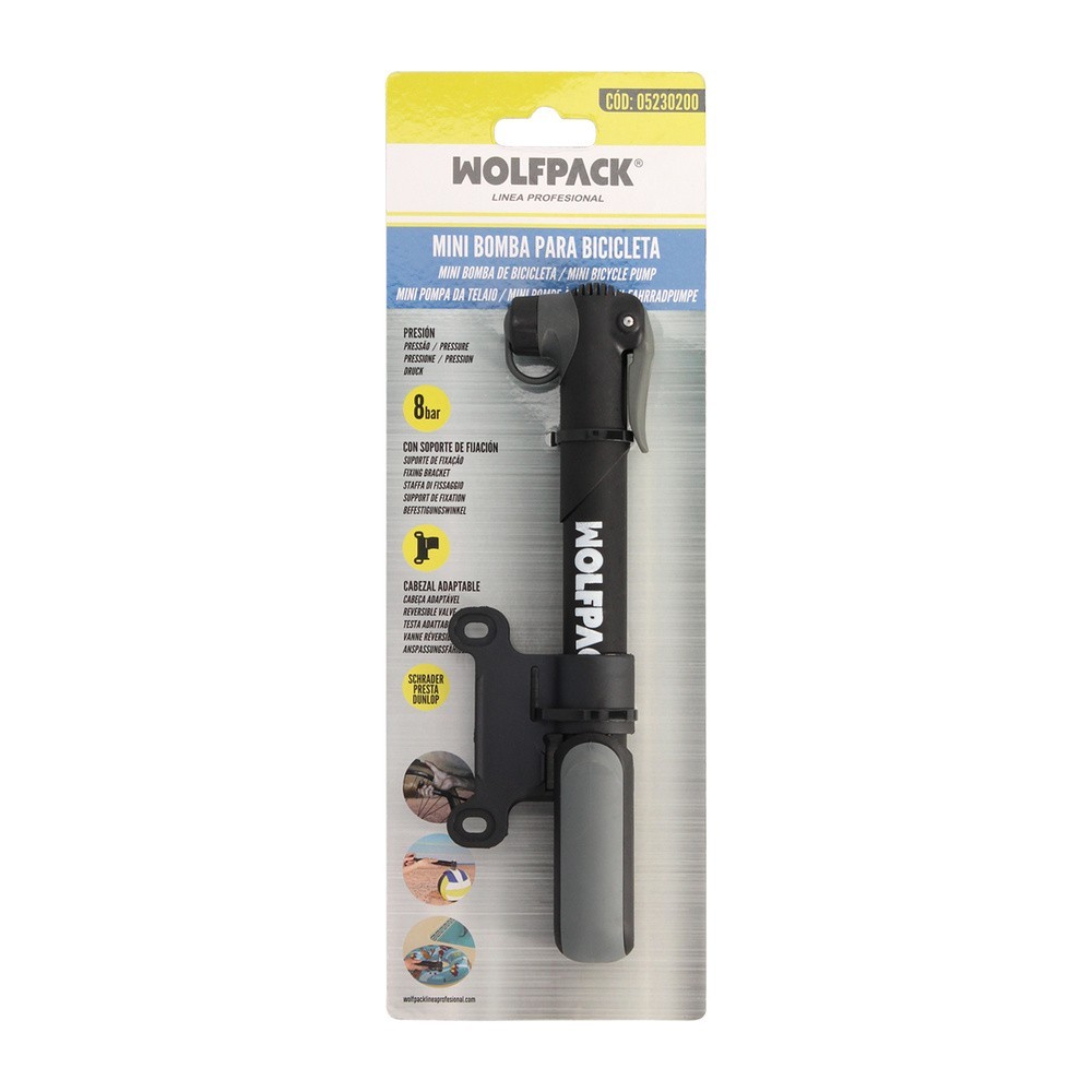 Bomba Para Bicicletas, Inflador Para Bicicleta, Bomba Patinete, Valvulas Schrader, Dunlop y Presta 8 Bares, Con soporte Bici al 