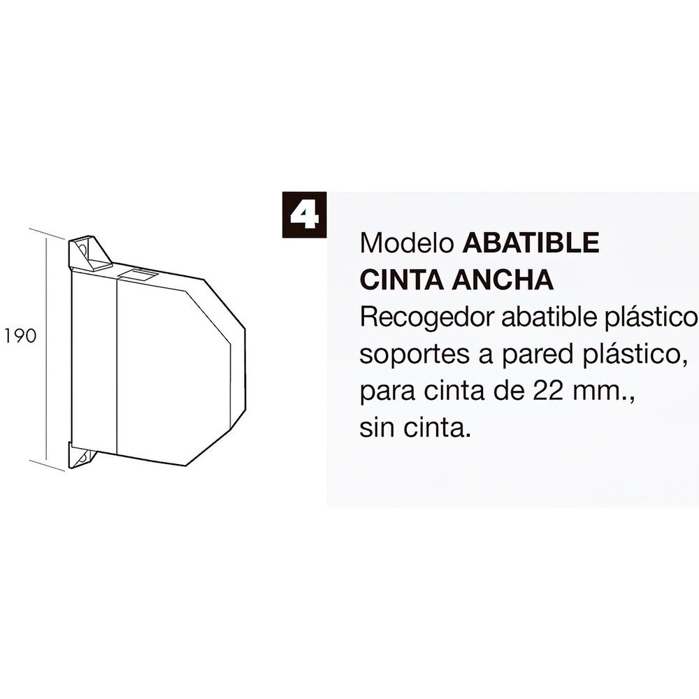Recogedor Persiana Abatible Blanco Cinta 22 mm, al por Mayor | Almacén de Ferretería