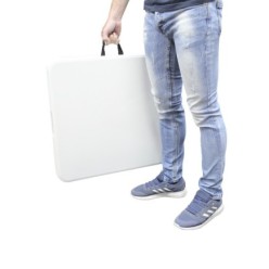 Mesa Plegable Rectangular HDPE Multifuncional, Portatil, Resistente,Multiusos 122x61x74 cm, Color Blanco