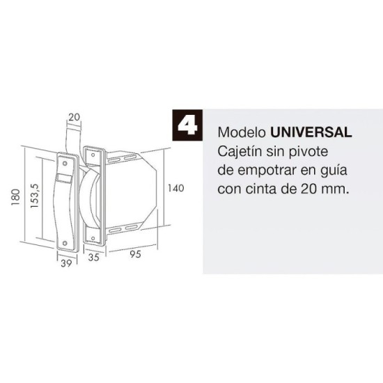 Recogedor Persiana Universal Blanco Cinta 20 mm, al por Mayor | Almacén de Ferretería