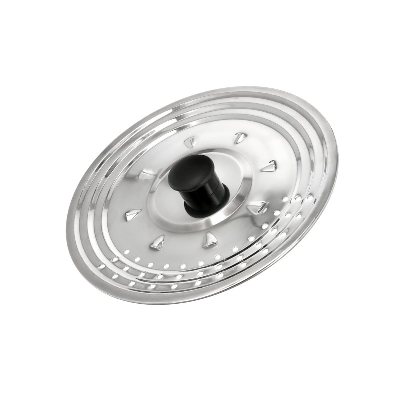 Tapadera Multiusos Acero Inoxidable Ø 21 cm, Uso Tapa Anti Salpicaduras y Escurridor, Tapadera Adpatable Diferentes Medidas