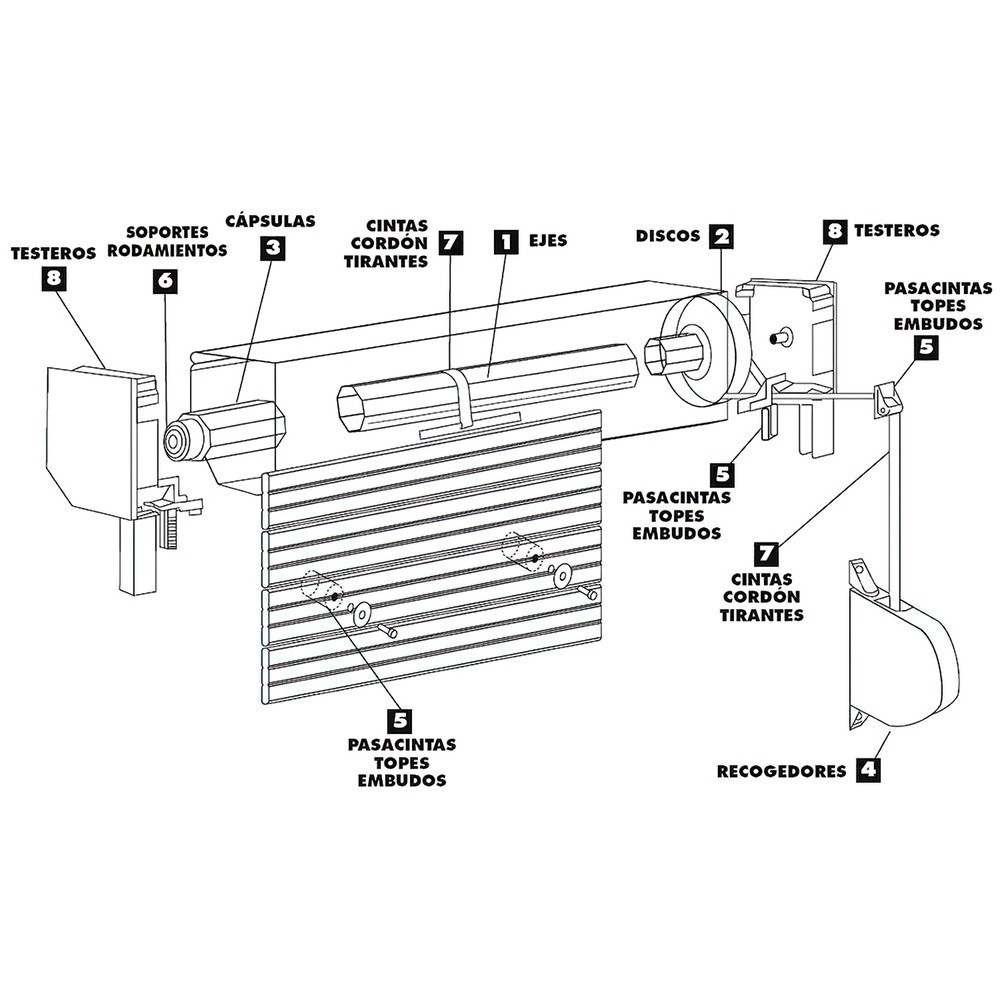 Recogedor Persiana Plastico Pequeño  Cinta 22 mm, al por Mayor | Almacén de Ferretería