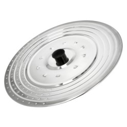 Tapadera Multiusos Acero Inoxidable Ø 32 cm, Uso Tapa Anti Salpicaduras y Escurridor, Tapadera Adpatable Diferentes Medidas