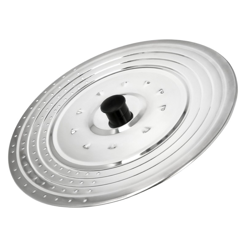 Tapadera Multiusos Acero Inoxidable Ø 32 cm, Uso Tapa Anti Salpicaduras y Escurridor, Tapadera Adpatable Diferentes Medidas