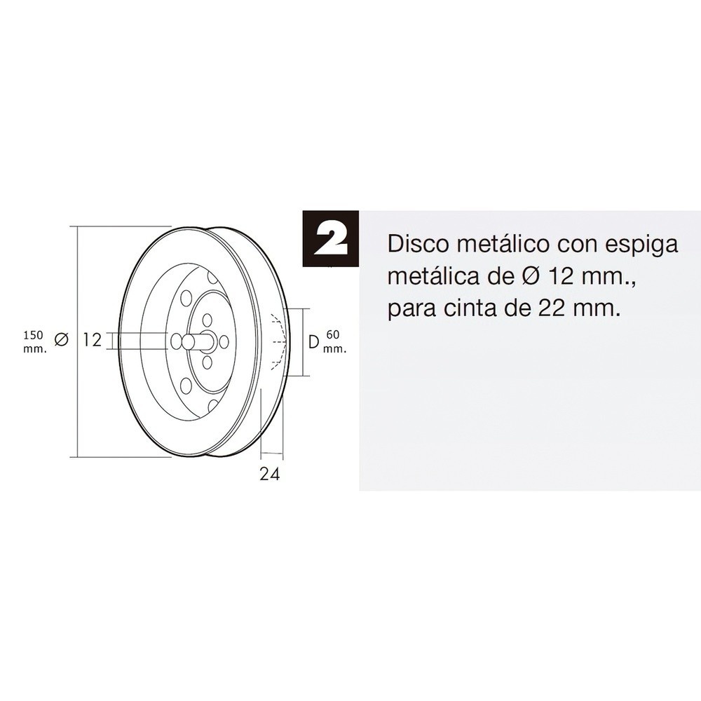 Disco Persiana Metalico Espiga Metalica 150x60 Cinta 22 mm, al por Mayor | Almacén de Ferretería