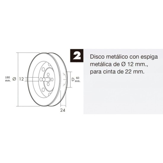 Disco Persiana Metalico Espiga Metalica 180x60 mm, Cinta 18/22 mm, al por Mayor | Almacén de Ferretería