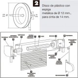 Disco Persiana Plastico Espiga Metalica 136x40 mm, Cinta 14 mm, al por Mayor | Almacén de Ferretería