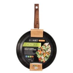 Sarten Aluminio Forjado Antiadherente Ø 28 x 5,5 cm, Mango Engomado / 5 capas / Acabado Piedra / Apta Para Todo Tipo de Cocinas