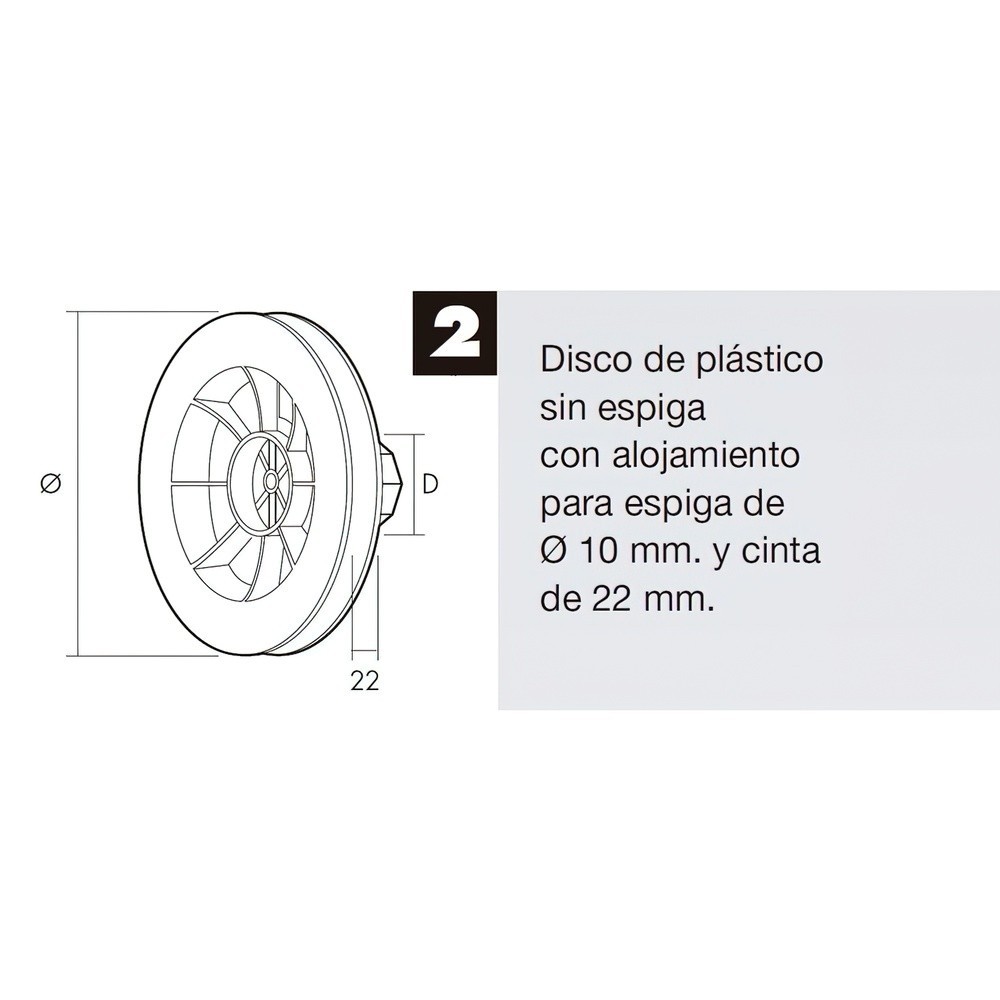 Disco Persiana Plastico Octogonal 160x60 mm, Cinta 22 mm, al por Mayor | Almacén de Ferretería