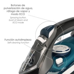 Plancha De Vapor Profesional 2,800 Watt, Vapor Constante y Golpe de Vapor, Suela Ceramica, Vapor Vertical, Sistema Antical,