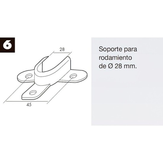 Soporte Persiana Rodamiento Zincado  28 mm, de Diametro al por Mayor | Almacén de Ferretería
