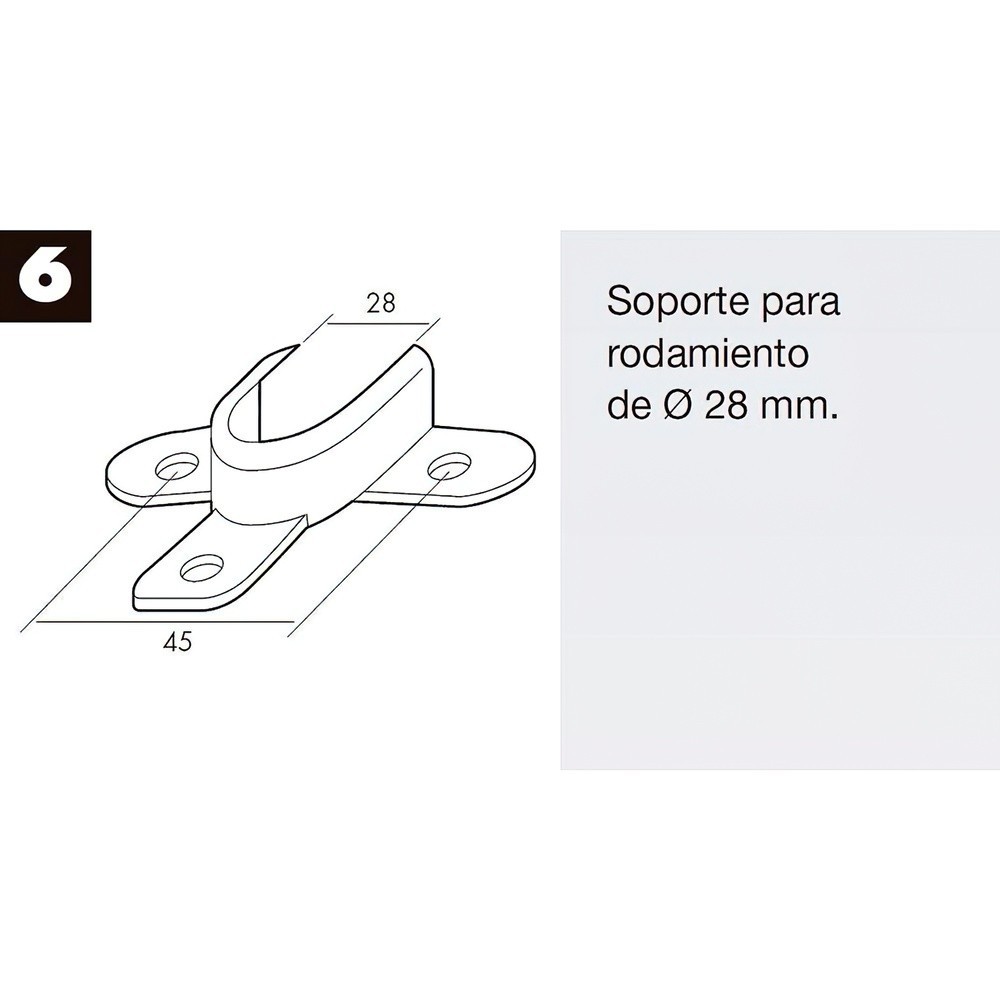 Soporte Persiana Rodamiento Zincado  28 mm, de Diametro al por Mayor | Almacén de Ferretería