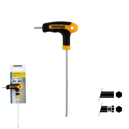 Llave Allen Con Bola Mango Bimaterial "Soft Touch" Forma T 3,0 mm, Acero Cromo Vanadio, Destornillador allen, llave hexagonal