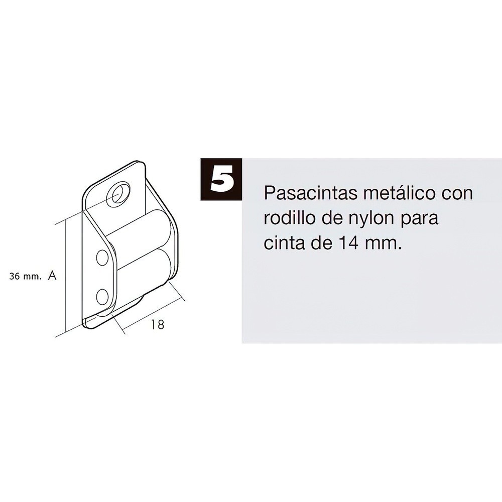 Pasacintas Persiana Mini Rodillos Nylon Cintas 14 mm, al por Mayor | Almacén de Ferretería