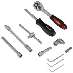 Juego Llaves De Vaso y Puntas 1/4" 46 Piezas, Con Apadtador, Cromo Vanadio, Kit Llave Combinada, Kit Carraca, Juego Llaves Vaso