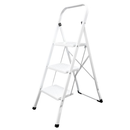 Escalerilla Acero 3 Peldaños Uso Doméstico,Escalerilla blanca