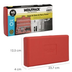 Juego Llaves De Vaso y Puntas 1/4" 46 Piezas, Con Apadtador, Cromo Vanadio, Kit Llave Combinada, Kit Carraca, Juego Llaves Vaso