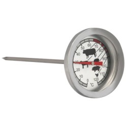 Termometro Analogico Para Cocina, Con Sonda, Ideal Hornos, Carnes, Asados, etc, Con Indicador De Temperatura Optimo Segun Carnes