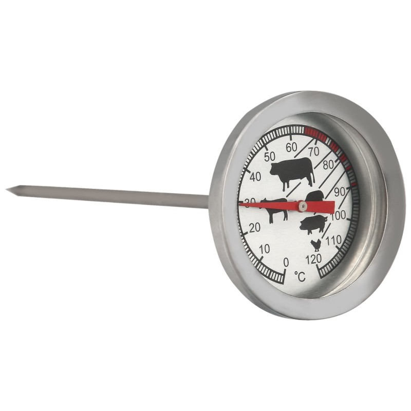 Termometro Analogico Para Cocina, Con Sonda, Ideal Hornos, Carnes, Asados, etc, Con Indicador De Temperatura Optimo Segun Carnes