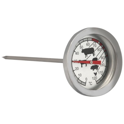 Termometro Analogico Para Cocina, Con Sonda, Ideal Hornos, Carnes, Asados, etc, Con Indicador De Temperatura Optimo Segun Carnes