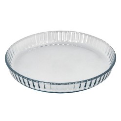 Molde Rizado Horno Cristal Borosilicato Ø 28 cm, Ideal Postres, Cocina, Resposteria, Tartas, Quiche, Libre BPA