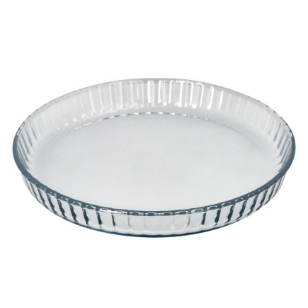 Molde Rizado Horno Cristal Borosilicato Ø 28 cm, Ideal Postres, Cocina, Resposteria, Tartas, Quiche, Libre BPA