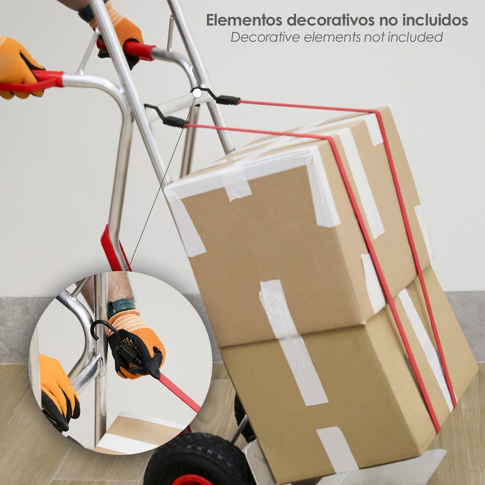Pulpo De Goma Plano Reforzado 1,5 metro (2 unidades) 100% Latex, Capacidad Amarre 200 Newtons Gomas Elasticas, Cuerda Elastica, 