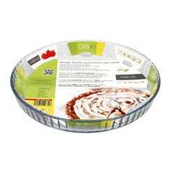 Molde Rizado Horno Cristal Borosilicato Ø 28 cm, Ideal Postres, Cocina, Resposteria, Tartas, Quiche, Libre BPA