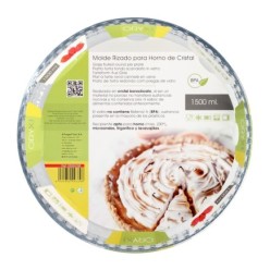 Molde Rizado Horno Cristal Borosilicato Ø 28 cm, Ideal Postres, Cocina, Resposteria, Tartas, Quiche, Libre BPA