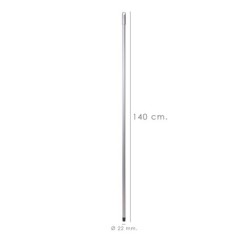 Mango Universal Metalico Forrado Con Rosca  Para Cepillos / Fregonas Domesticos Ø 22 x 1400 mm,