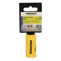 Corona Sierra Bimetal Ø 24 mm, Templado Termico, Base Reforzada, Corona Madera, Broca Agujeros Madera, Acero, Hierro, Plasticos