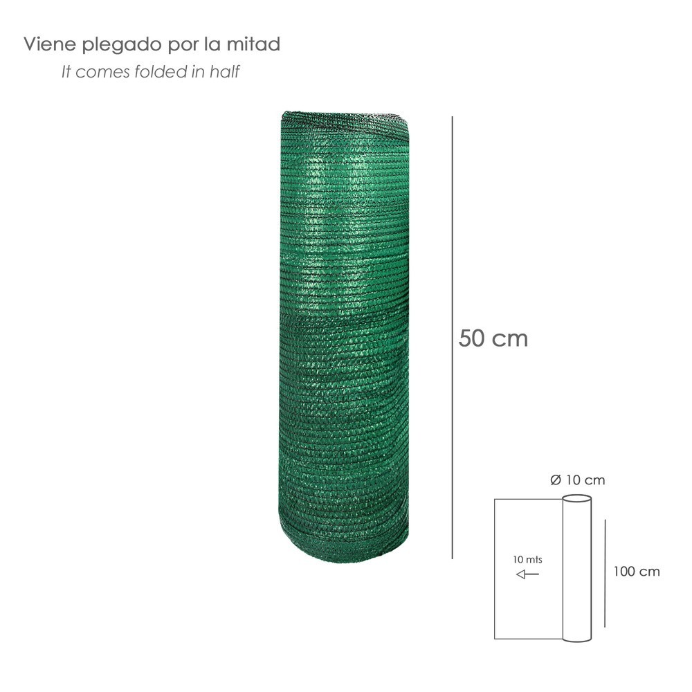 Malla Sombreo Rollo 1,0 x 10 Metros, Reduce Radiación, Protección Jardín y Terraza, Regula Temperatura, Color Verde Claro al por