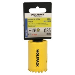 Corona Sierra Bimetal Ø 35 mm, Templado Termico, Base Reforzada, Corona Madera, Broca Agujeros Madera, Acero, Hierro, Plasticos